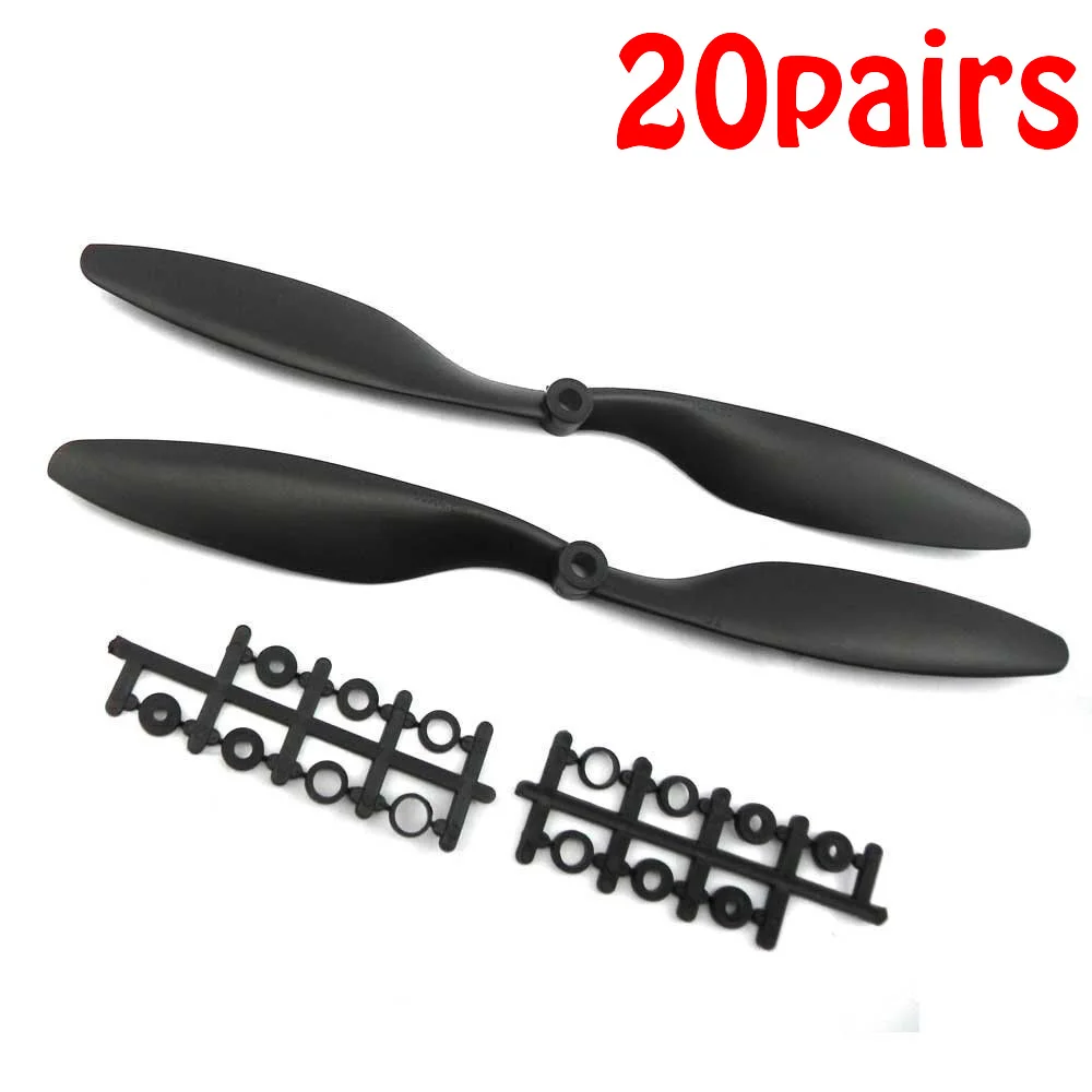 20 пар/40 шт. черный 1045 1045R Props 10x4 5 CW/CCW Propeller для мультикоптера RC FPV | Игрушки и хобби