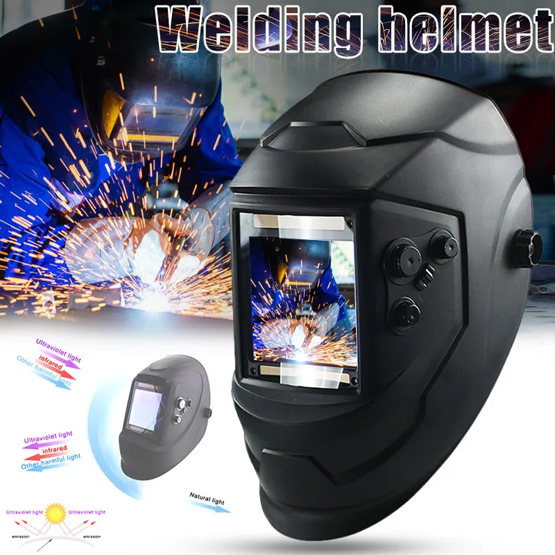 

Big View Eara Welding Helmet 4 Arc Sensor DIN5-DIN13 Solar Auto Darkening Goggles LCC77