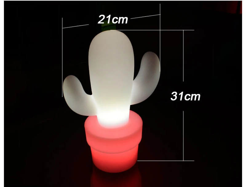 Flutuante ao ar Luzes de Decoração de Vidro à Prova Água com Controle Cactus Desk Table Lamp Night Light Usb Recarregável Rgb Livre d' Remoto Led 1 luzes de decoração de vidro à prova d' água com controle remoto