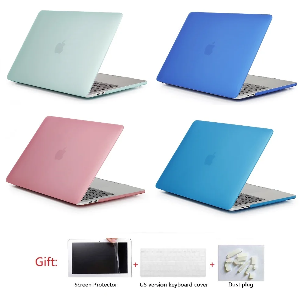 Матовый Жесткий чехол для ноутбука + клавиатуры пленка экрана пылезащитный MacBook