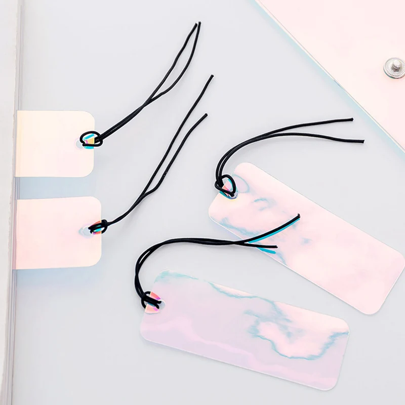 

Laser Bookmarks Pink Transparent PVC Kawaii Bookmarks For Book Paper Files Organiser Cute Staitonery Chancery Material Escolar