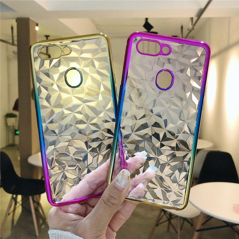 

Plating 3D Crystal Gradient Diamond Texture Case For XiaoMi 8 A2 Lite A1 RedMi S2 6 Pro Cover Silicone TPU Soft Full Phone Cases