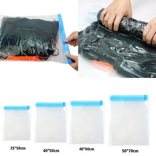 Us 0 36 5 Off Vacuum Bag For Clothes Foldable Transpa Border Compression Organizer Pouch Sealed Bags To Save E In Storage