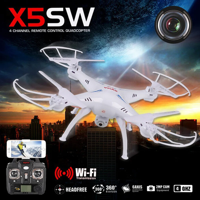 

Original SYMA X5SW WIFI RC Drone Quadcopter with FPV Camera Headless 6-Axis Real Time Helicopter Quad copter Toys Flying Dron