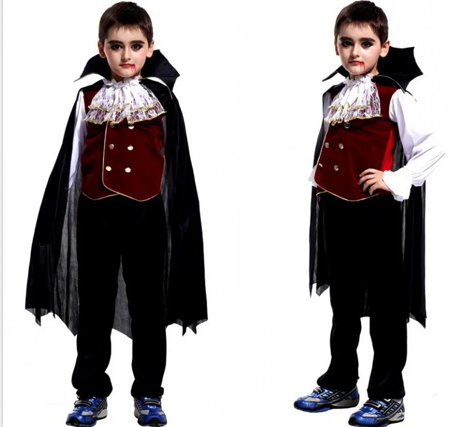 Vampir Kostüm Set Für Kinder - Deluxe Verkleidung Mit Umhang & Zubehör Für Halloween & Karneval