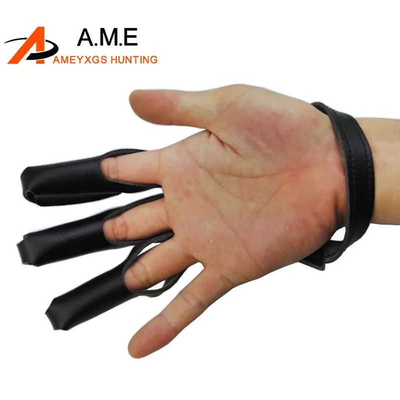 Buy 1 piece leather 3 Finger Archery Protect Glove