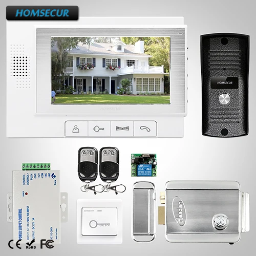 

HOMSECUR 7" Video&Audio Smart Doorbell with LCD Color Screen 1C1M for House/Flat TC031 + TM702-W