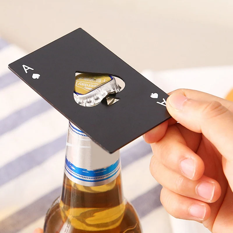 

Black Poker Card Spades Beer Bottle Opener Personalized Stainless Steel Bottle Opener Bar Tool