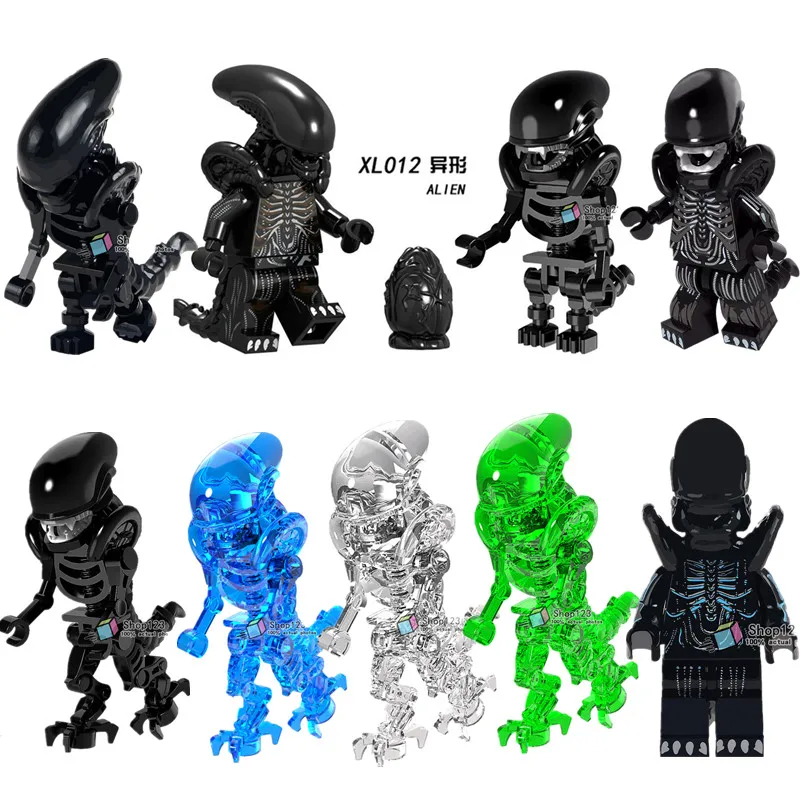 

Alien vs Predator Movie Horror Film Bricks Walking Dead Children Toys Halloween Gifts Juguetes Building blocks Monsters Bricks