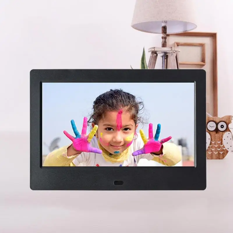

7 Inch Digital Photo Frame LED High Definition 800x480 Electronic Album Picture Music Video Display with Alarm Clock US Plug