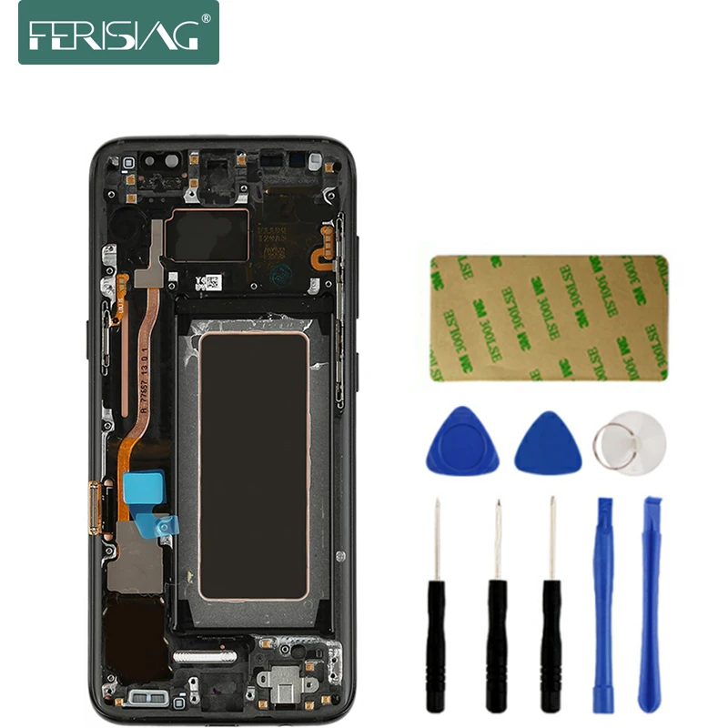 

AAAA+ AMOLED For SAMSUNG Galaxy S8 G950F G950U G950FD LCD Display Touch Screen Digitizer Replacment S8 G950F Mobile Phone LCDs