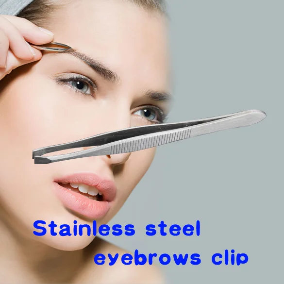 

Women's Lady Shape Tool Stainless Steel Eyebrow Clip Tweezer Beauty Favor FM88