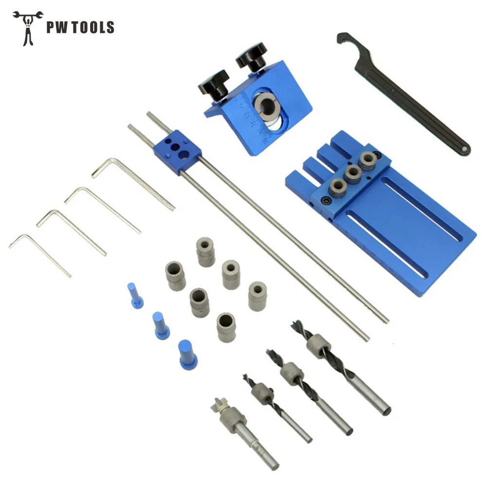 

3 in 1 Drilling locator Drilling Guide Kit Woodworking Tool Joinery High Precision Dowel Jigs Kit DIY Woodworking