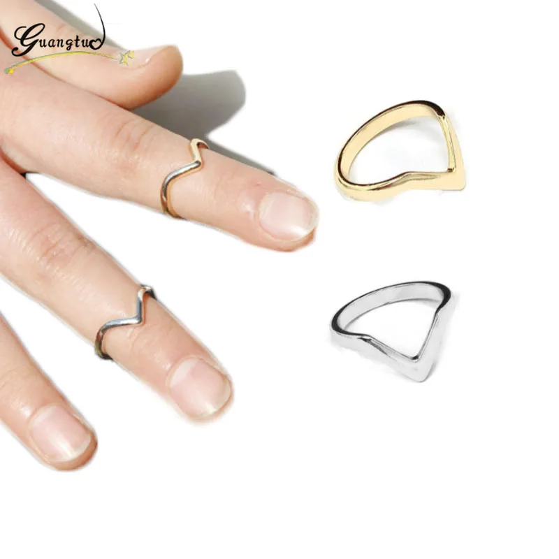 

Fashion Simple V Shape Tail Finger Ring Anillos For Women Wedding & Engagement Jewelry Knuckle Rings Bijoux Gift