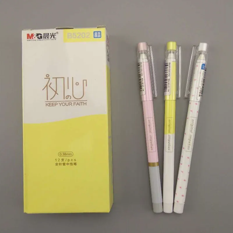 

Gel ink pens Keep your faith style plastic 0.38mm black blue ink gel pens writing stationery High quality! 4pcs/lot