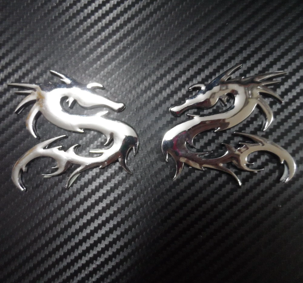 車のバッジドラゴン種族左右サイドトランク Abs クロームエンブレムステッカー 2 個セット Emblem Sticker Emblem Badgechrome Emblem Aliexpress