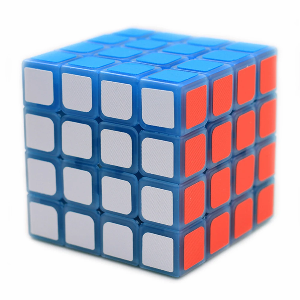 Zcube Linen Finish Sticker Luminous 4x4x4 Magic Cube Speed Puzzle Game Cubes Educational Toys Gift for Children Kids