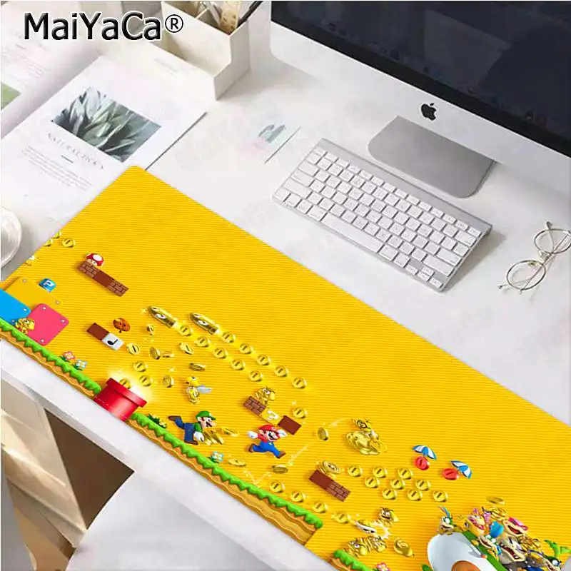 Maiyaca дизайн супер Марио мир игра натуральный резиновый игровой коврик для мыши Настольный коврик большой коврик для мыши клавиатуры коврик