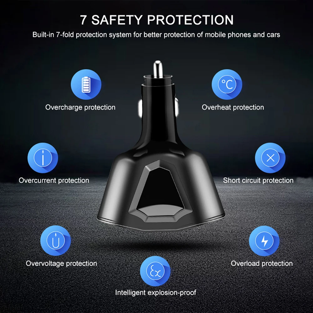 Автомобильное зарядное устройство ACCNIC 3.1A с двумя usb-портами+ 2 гнезда для прикуривателя 120 Вт с поддержкой питания, дисплей, измеритель напряжения тока для iPhone, iPad, samsung