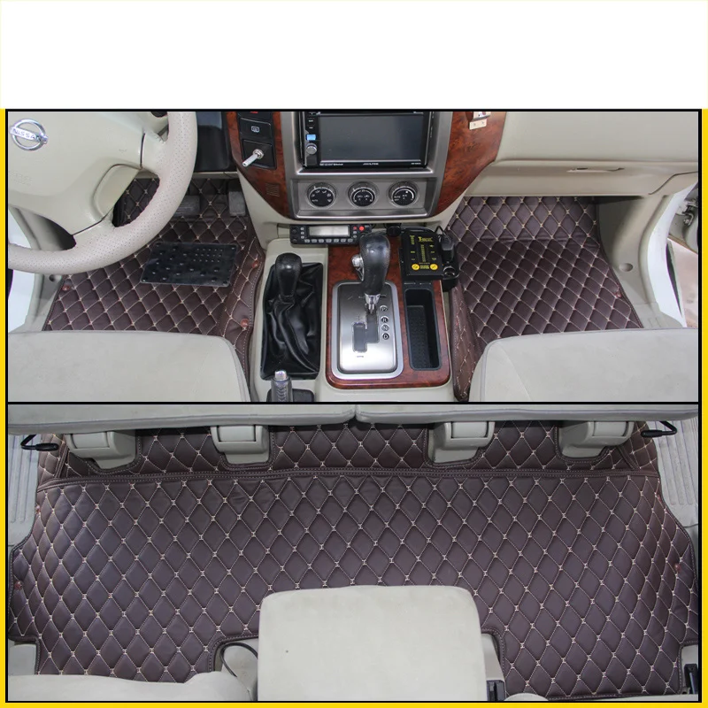

fiber leather waterproof car floor mat for nissan patrol y61 Nissan Safari Nissan Patrol Super Safari 1997-2010 2009 2008 2007