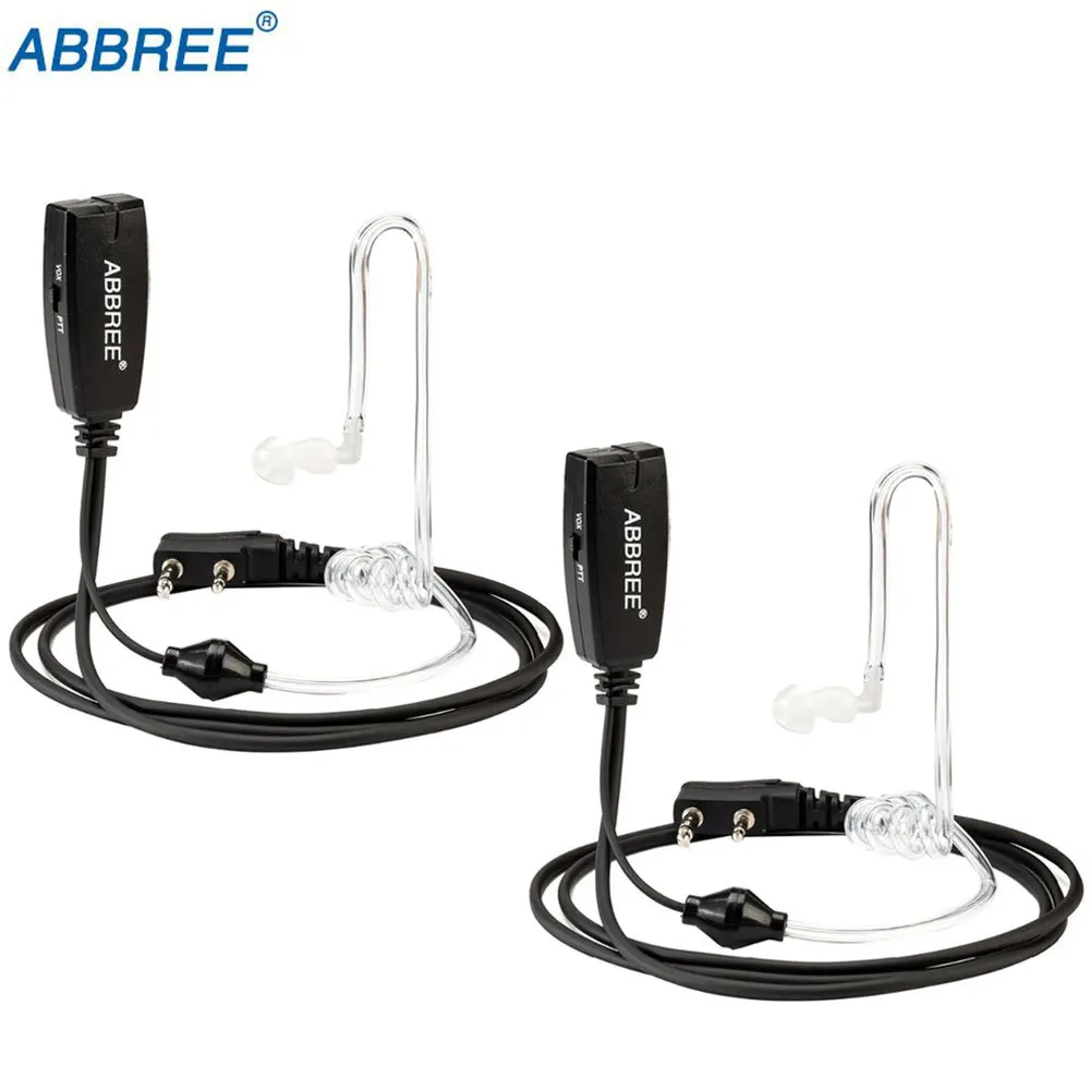 2 шт. Abbree VOX Pin Air для акустической трубки гарнитура наушников Kenwood Baofeng UV-5R UV-82 TYT Wouxun