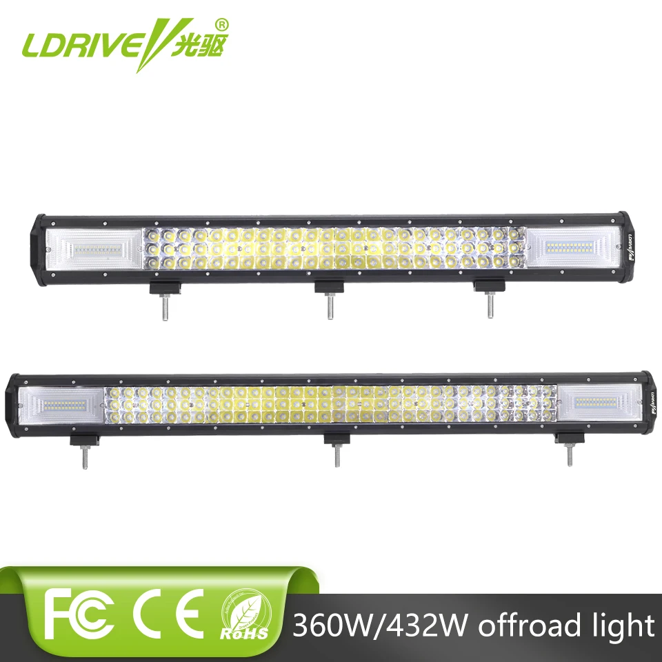 

LDRIVE 360W 432W LED Bar 26" Offroad 4x4 LED Driving Light Bar 4WD Truck Tractor Boat Trailer SUV ATV 12V 24V Combo Beam LED Bar