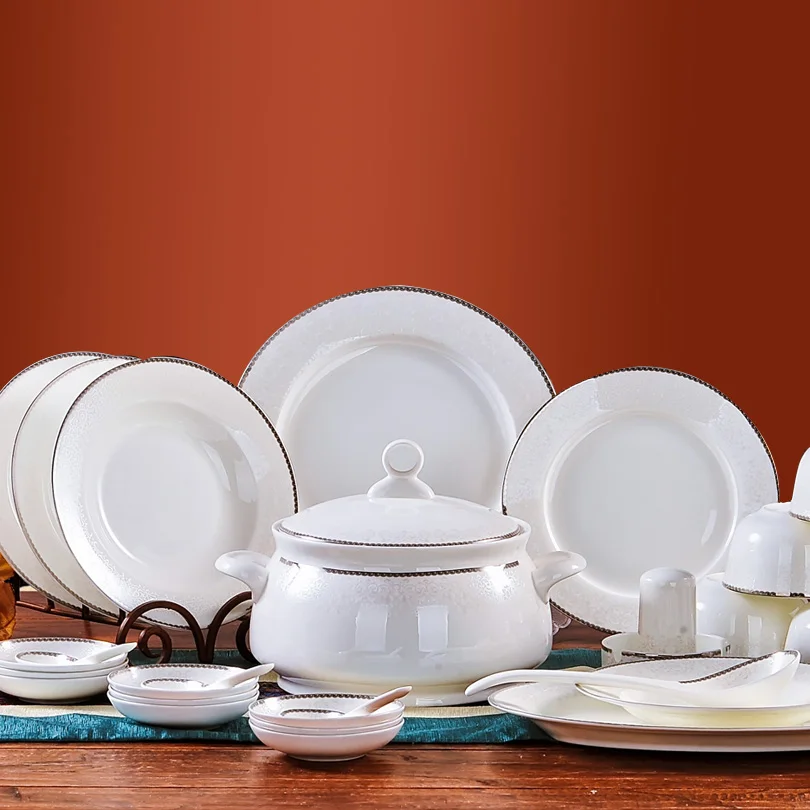free shipping ceram plates set high quality ceramic 56pcs dinnerware