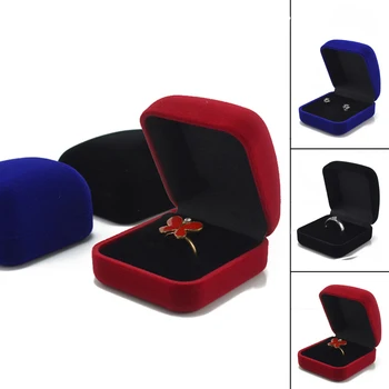 

24pcs/lot Jewelry Box 5.5*5.9*3.7cm Christmas/Wedding Gift Case Multi Color Velvet Ring Gift Boxes Earrings Storage Display