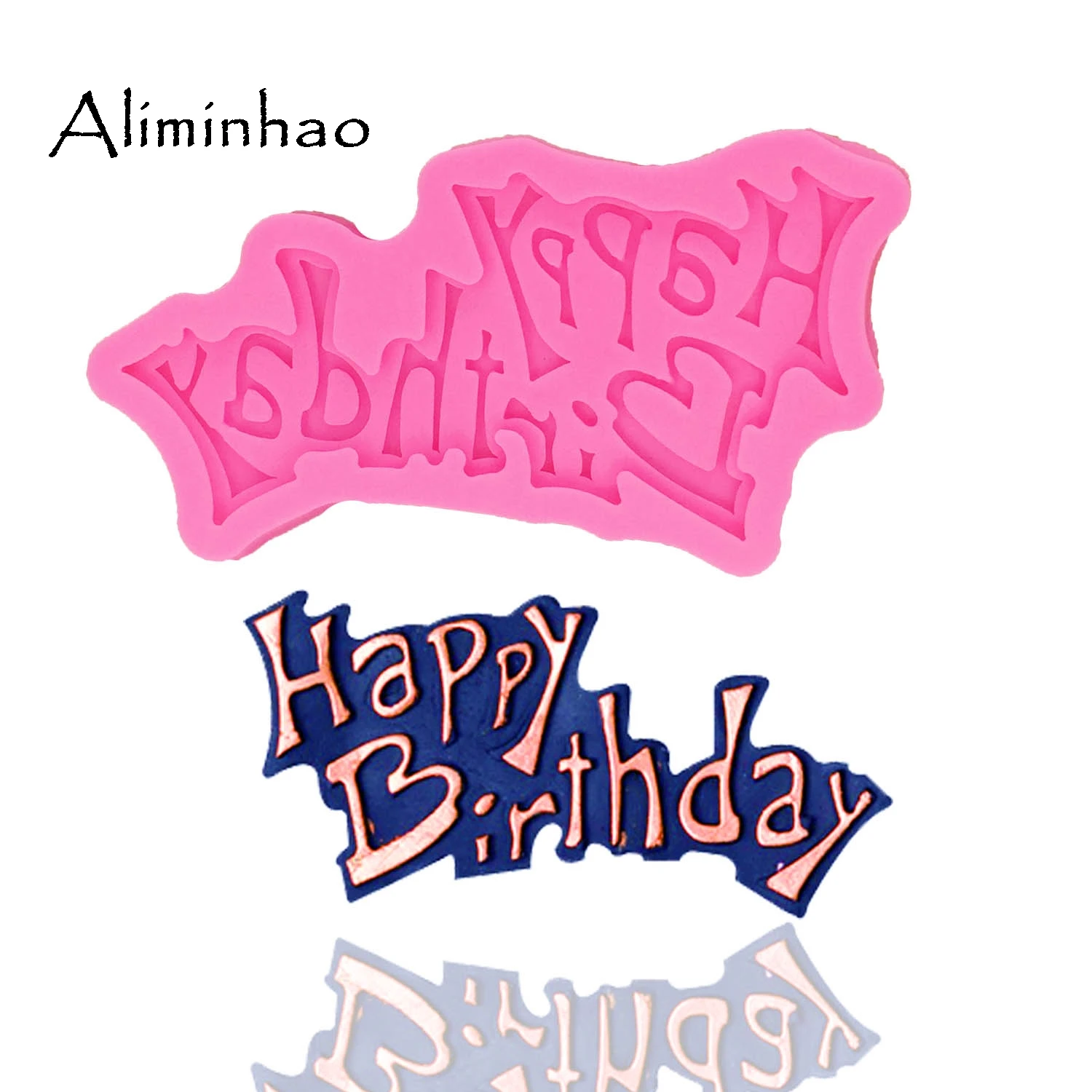 

B1334 Happy birthday letter form Silicone Mold Sugarcraft dessert Candy Clay Chocolate Molds Fondant Cake Decorating Tools