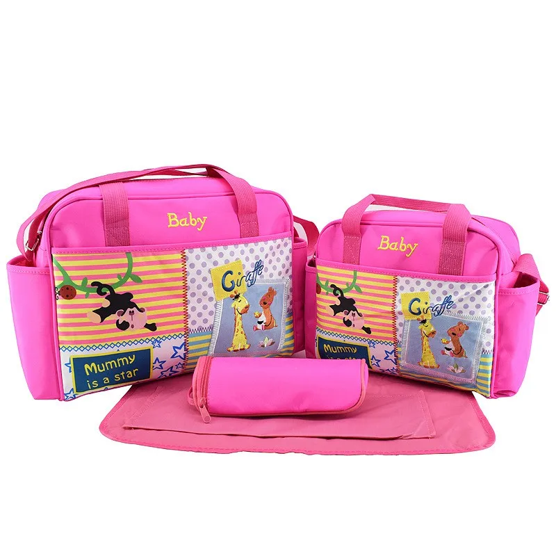 MOTOHOOD 4pcs Baby Diaper Bag Sets For Mom Cute Animal Baby Stroller Bag Organizer Fashion Maternity Bags Handbags For Moms (7)