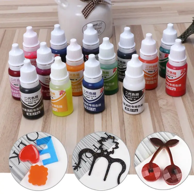 

10ml 15 Color Epoxy UV Resin Colorant Jewelry Liquid Pigment Bath Bomb Soap Dye
