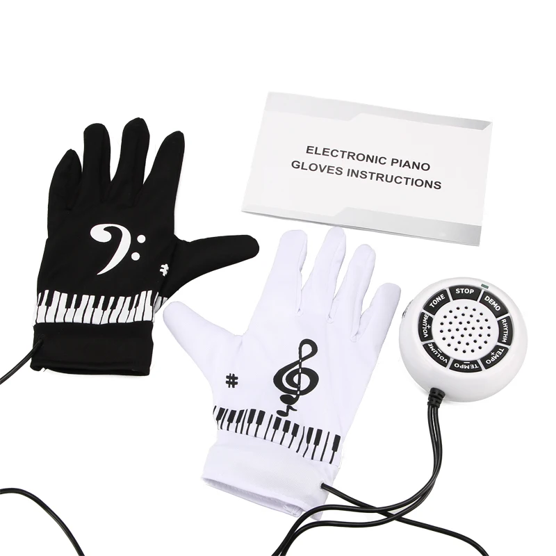 Electronic Music Piano Gloves w/ Speaker Playing Guitar Drum Violin