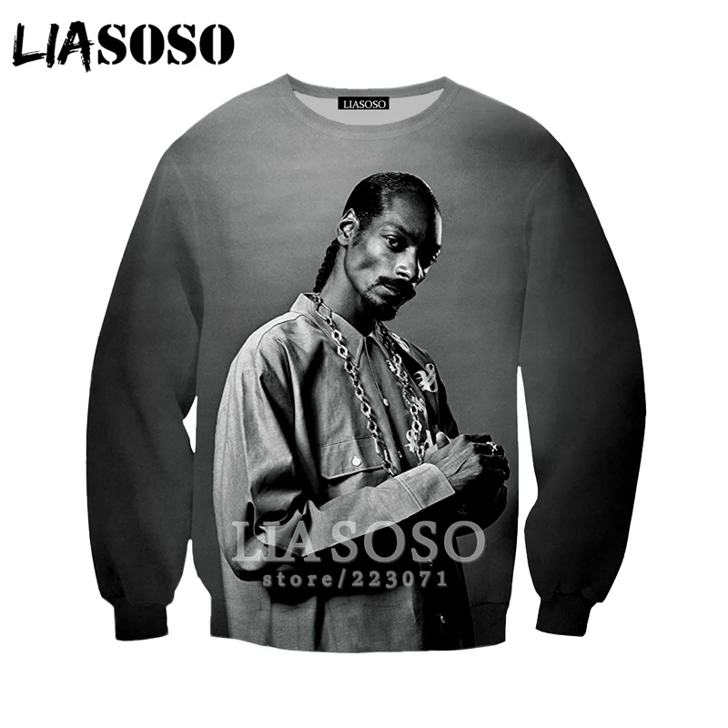 

LIASOSO Autumn New Men Women Fashion Hoodie 3D Print Rapper Singer Snoop Dogg Sweatshirt Unisex Long Sleeve Pullover A168-08
