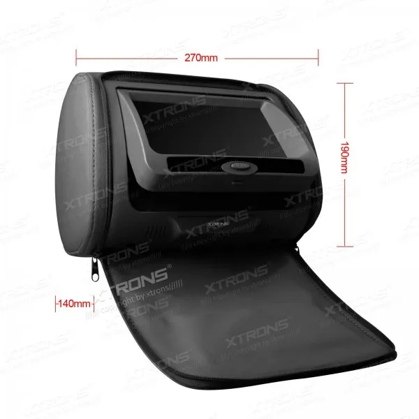 Perfect 2x7" Car Headrest DVD Player Digital LCD Screen Games Headrest Monitor DVD USB IR/ FM Zip Cover +2pcs IR Headphone Black 2