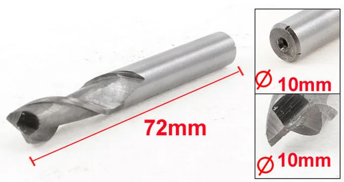 Винтовой канавкой 2 флейты 10 мм Диаметр Совет 22 мм Резка глубина hss-аль резак концом 5 шт