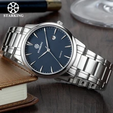 Мужские кварцевые часы от бренда Starking, Импортные японские Мужские часы с Т-образным ремешком, нержавеющая сталь 316l, Автоматическая Дата, модные повседневные мужские часы BM0972