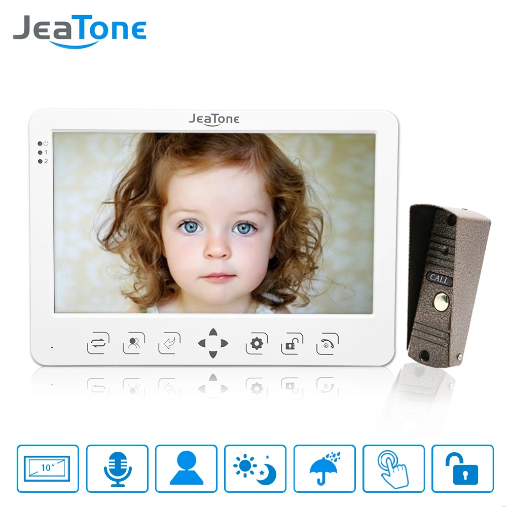 10\ Video Door Phone Intercom Doorbell System On Door Intercom Surveillance Wired System Home Security Kit Waterproof Call Panel