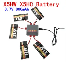 For Syma X5HW X5HC 5PCS 3 7v 800mAh font b battery b font 5in1 charger Quadcopter