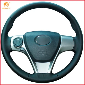 

MEWANT Black Artificial Leather Car Steering Wheel Cover for Toyota Camry 2012 Venza 2013 Interior Accessories Parts