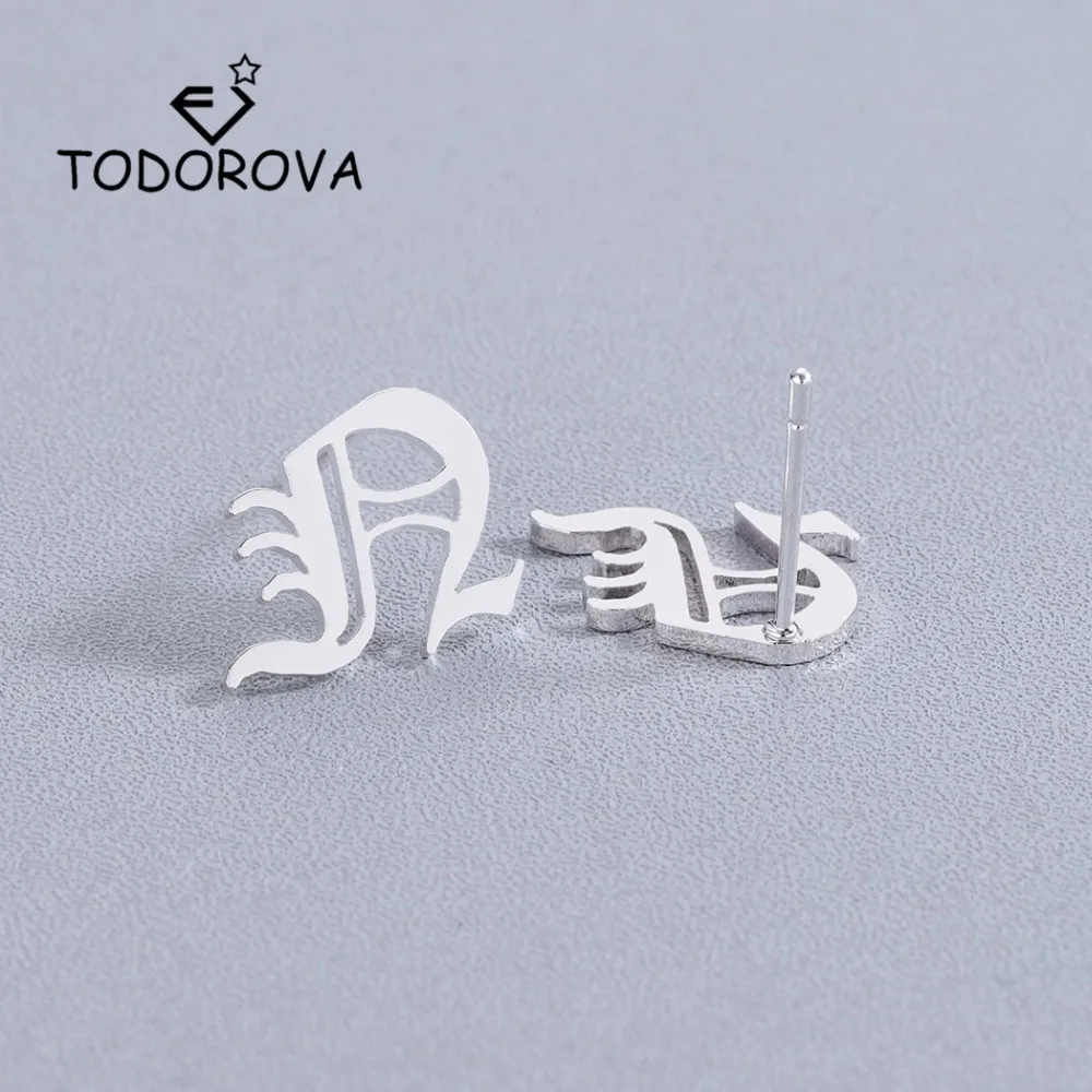 

Todorova Vintage Jewelry Stainless Steel Alphabet N Stud Earrings for Women Girls Minimalist Accessories Best Gifts Dropshipping