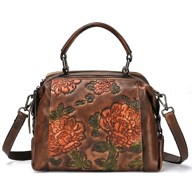 

Norbinus Luxury Brand Designer Women Handbags Genuine Leather Women Messenger Bag Embossed Shoulder Crossbody Bag Cowhide Totes