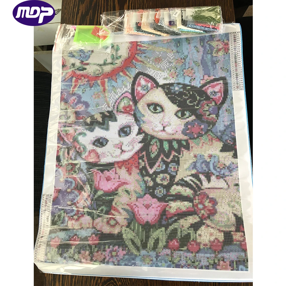Алмазная картина коты сделай сам вышивка с мультяшными кошками dimaond полная