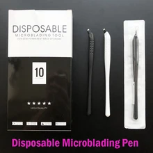 20 штук Перманентный макияж Белый Одноразовые, для микрообработки ручки ручной инструменты с 9/12/14/18U pins иглы Лезвия для нанесения орнамента