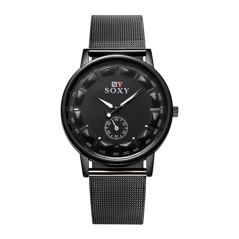 

Fashion SOXY Brand Men Watch Black Elegant Brie Steel Watches Men Retro Reloj Hombre Quartz Wrist watch Clock Relogio