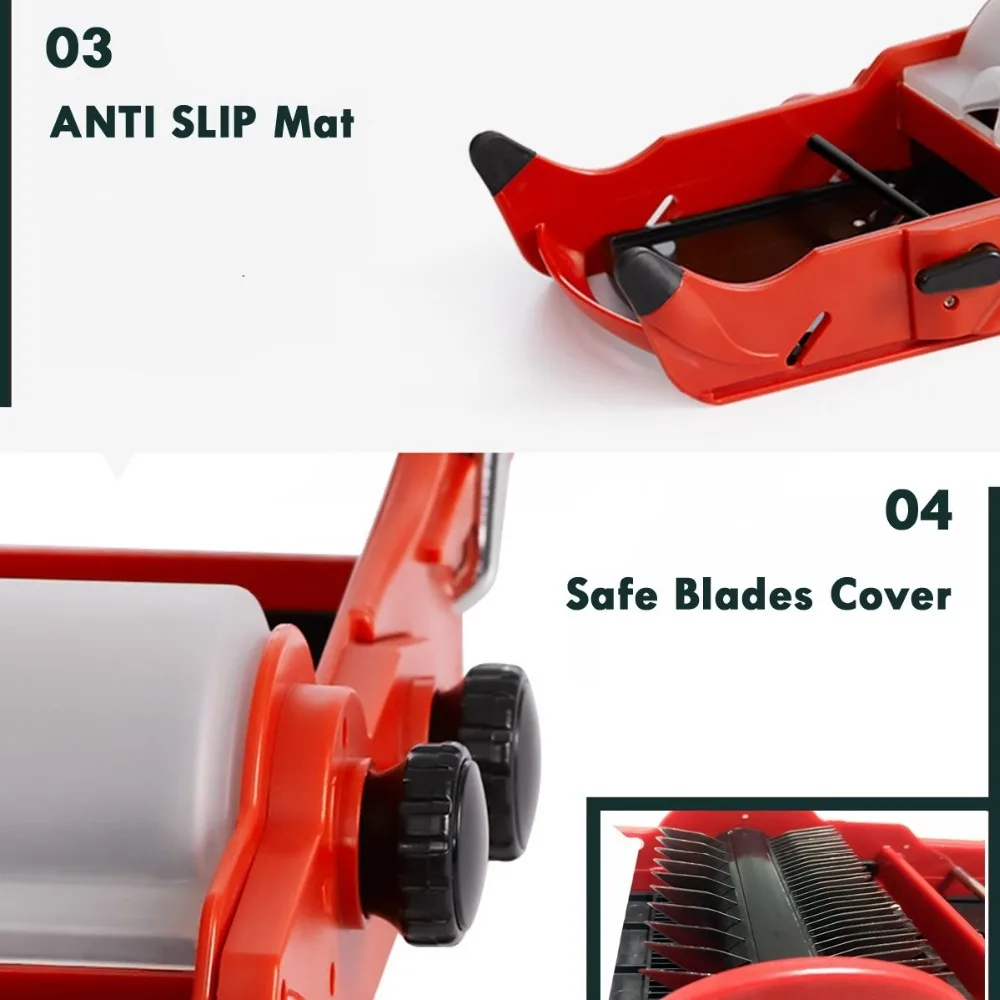 Adjustable V Blade Mandoline Vegetable Slicer and Dicer Red