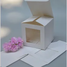 Изготовленный на заказ логотип 7*7*7 см квадратный/куб белая бумажная мыльница с ПВХ окном, пластиковая оконная бумажная коробка, бумажная упаковочная коробка 1000 шт