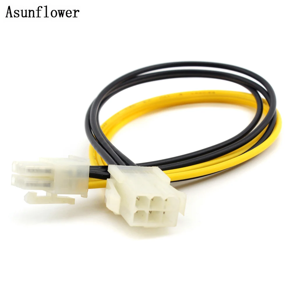 

2PCS/Lot 6 Pin Male to Female Molex Video Card Power Extend 12" Converter Adapter Cable 31cm For Hue Desktops PC Computer Random