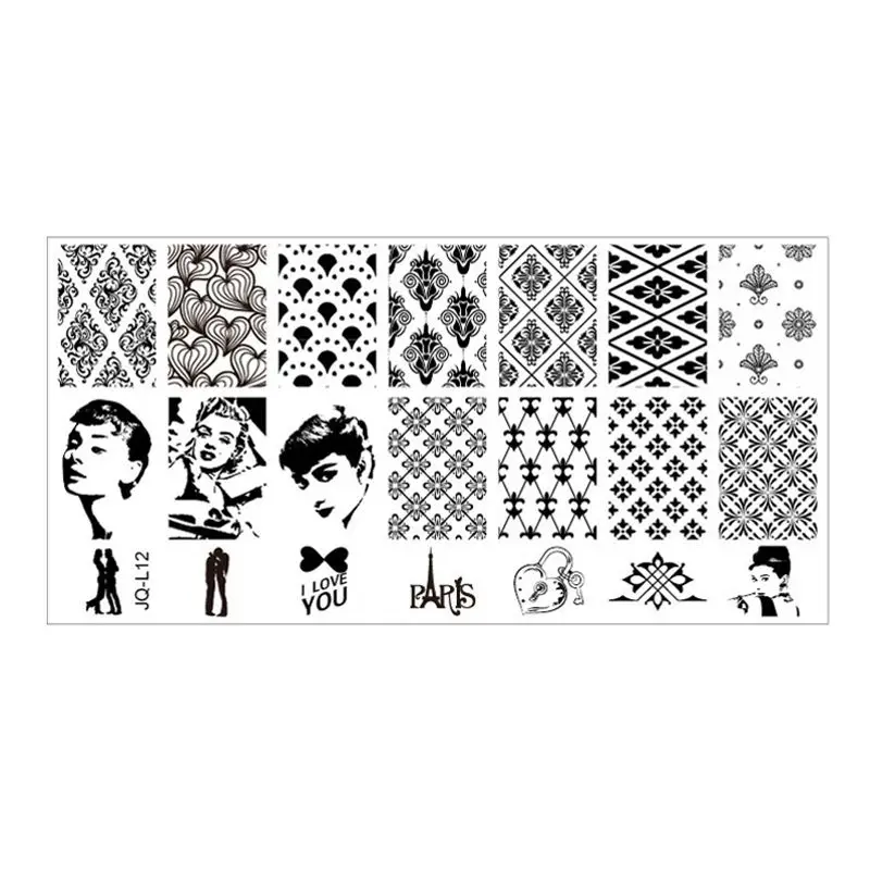 

1Pcs Audrey Hepburn Design Stainless Steel Nail Polish Stamping Plates Pattern Stencils For Nails Art Template Tools JH124