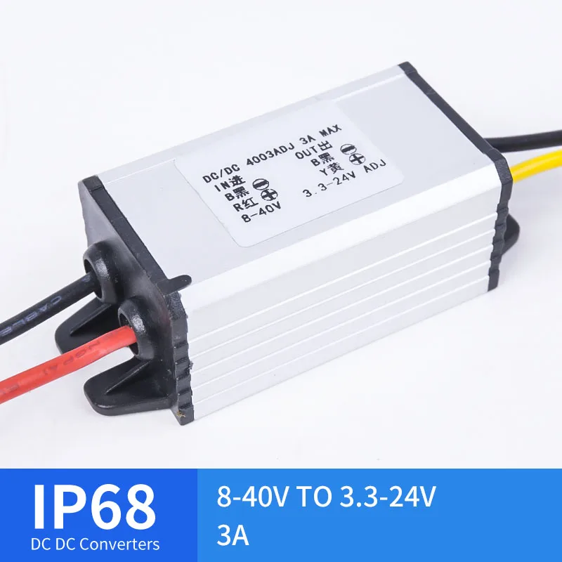

Mini 8-40V TO 3.3-24V 3A DC Converter Stepped DC Waterproof Converter Golf Cart Reducer High Quality RCNUN CE RoHS