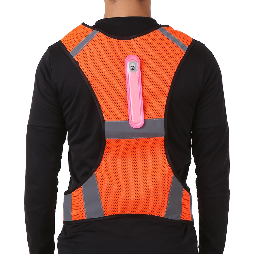 High Visibility Night Safety Vest Outdoor Sports Breathable Mesh Reflective Vest with Pocket for Running Cycling Jogging Walking